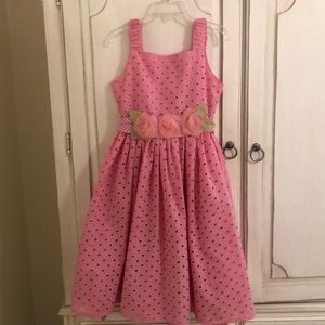 Sweet Heart Rose Pink Eyelet Dress Size 7